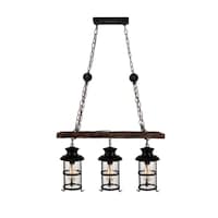 Picture of Vmax Woody Wrought Iron 3 Lights Pendant Light Fixture