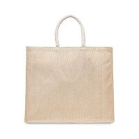 BYFT Laminated Juco Tote Bags with Gusset, Set of 24 Pcs, Natural
