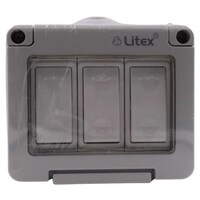 Picture of Litex Wheather Proof 3 Gange Switch, White