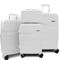 Pigeon Hardshell Luggage Set with Cosmetic Bag, White - Set of 4