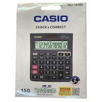 Casio Desktop Calculator, MJ120D, Black