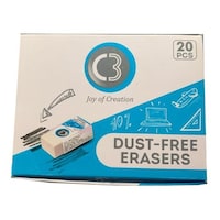 Doms Joy Of Creation Dust Free Erasers, White, Pack of 20