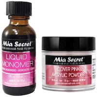Mia Secret Acrylic Nail Powder Set, Pink and Liquid Monomer