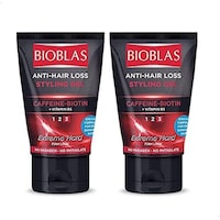 Bioblas Anti-Hair Loss Caffeine-Biotin Extreme Hard Hair Styling Gel for Men, 150ml, Set of 2