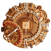 Liznoriz Wooden Antique Design Wall Clock, Brown