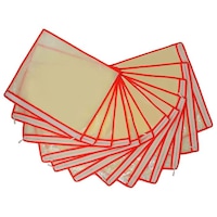 Liznoriz Saree Cover, Transparent & Red, Set of 10