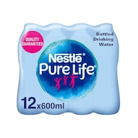 Nestle Pure Life Drinking Water, 600ml - Shrink Pack of 12 PET Bottles