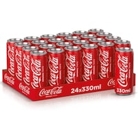 Coca Cola Original Carbonated Soft Drink Can, 330ml - Carton Of 24 Pcs