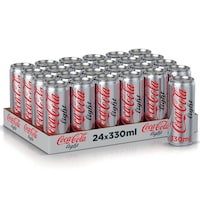 Coca Cola Light Carbonated Soft Drink Can, 330ml - Carton Of 24 Pcs