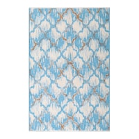 Picture of Myhome Moretti Side Double-Sided Woven Rug, 10492-E, Blue & Brown