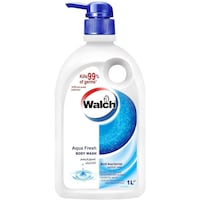 Walch Antibacterial Body Wash, Aqua-fresh Fragrance, 1L