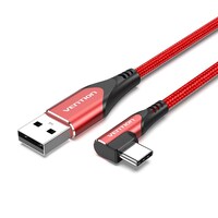 Picture of Vention USB-C Right Angle to USB 2.0-A Cable, COERF, 1m, Red