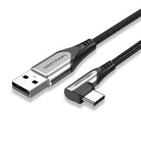 Vention USB-C Right Angle to USB 2.0-A Cable, COEHI, 3m, Grey