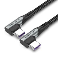 Picture of Vention USB 2.0 C Male to C Male Dual Right Angle 5A Cable, TANHD, 0.5m, Grey