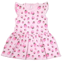 Knitco Baby Girl's Strawberry Printed Dress, KNTC0939459, Pink
