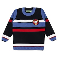 Knitco Boy's Colourblocked Applique Sweater, KNTC0939233, Multicolour