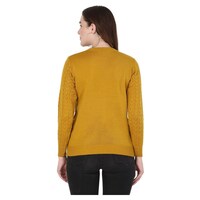Picture of Knitco Women's Knitted Pointelle Designed Pullover, KNTC0939250, Mustard