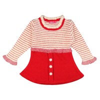 Picture of Knitco Girl's Striped Sweater, KNTC0939265, Red & Beige