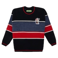 Knitco Boy's Colourblocked Applique Sweater, KNTC0939232, Multicolour