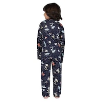 Knitco Boy's Astronaut Printed Night Suit Set, KNTC0939246, Dark Blue, Set of 2