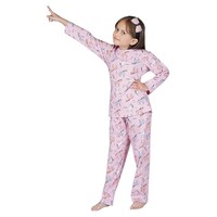 Knitco Girl's Unicorn Printed Night Suit Set, KNTC0939243, Pink, Set of 2