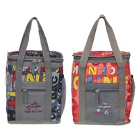 Picture of Right Choice Unisex Printed Lunch Bag Combo, RCS025, 26x20x13 cm, Grey & Red, Pack of 2
