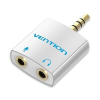 Picture of Vention 4 Pole 3.5mm Male to 2 3.5mm Female Audio Splitter, Slivery, BDBW0