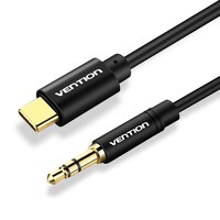 Picture of Vention Type-C to 3.5mm Male Spring Audio Cable, 1M, Black, BGABF