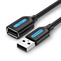 Picture of Vention PVC USB 2.0 A Male to A Female Extension Cable, 1.5M, Black, CBIBG