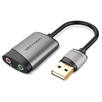 Vention Metal USB External Sound Card, 0.15M, Grey, CDKHB