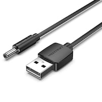 Picture of Vention USB to 3.5mm Barrel Jack 5V DC Power Cable, 1.5m, Black, CEXBG