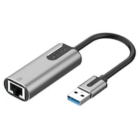 Vention Aluminum Alloy Type USB 3.0-A to Gigabit Ethernet Adapter, 0.15M , Grey , CEWHB
