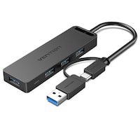 Vention 4-Port USB 3.0 Hub with Type C & USB 3.0 2-in-1 Interface and Power Supply, 0.15M, CHTBB