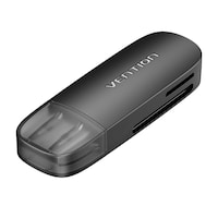 Picture of Vention 2-in-1 USB 3.0 A Card Reader(SD+TF), Single Drive Letter, Black, CLFB0
