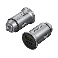 Picture of Vention Dual Port USB A & C Car Charger, Gray, FFBH0