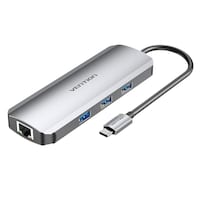 Vention Aluminum Alloy Multi-function USB-C to HDMI/USB3 Docking Station, 0.15M, Grey, TOKHB