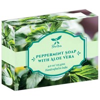 Picture of Shrida Naturals Peppermint Oil With Aloe Vera Handcrafted Soap, 125gm