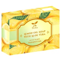 Picture of Shrida Naturals Lemon Oil With Aloe Vera Handcrafted Soap, 125gm
