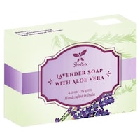 Picture of Shrida Naturals Lavender Oil With Aloe Vera Handcrafted Soap, 125gm