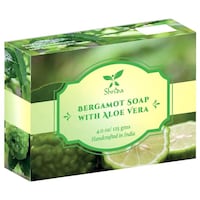 Picture of Shrida Naturals Bergamot Oil With Aloe Vera Handcrafted Soap, 125gm