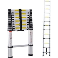 Robustline Portable Straight Telescopic Ladder, 3.8m