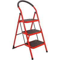 Robustline Portable 3 Steps Purpose Ladder, Red