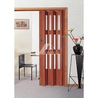 Robustline Dark Oak Folding Sliding Door with Glass, 210x100cm