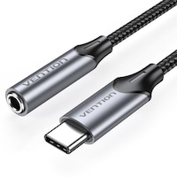 Picture of Vention USB-C Male to 3.5MM Earphone Jack With DAC Adapter, 0.1m, Grey, BGMHA