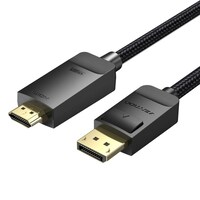 Picture of Vention Cotton Braided 4K Dp Male To HDMI-A Male Hd Cable, 3M, Black, HFKBI