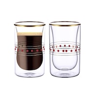 Picture of Blackstone Double Wall Glass Coffee Cups, DG895, 100ml, Set Of 2 Pcs