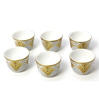 Picture of Blackstone Ceramic Cawa Cup, Yellow and White, Set of 6 Pcs