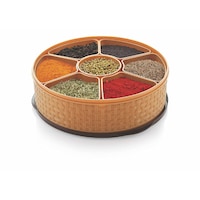 Nakoda Plastic Masala Spices Box, Multicolour