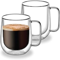 Picture of Blackstone Double Wall Glass Cups, 300ml, DH924, Set of 4 Pcs