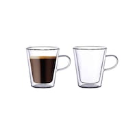 Picture of Blackstone Double Wall Glass Tumbler Cups, DH507, 150ml, Set Of 2 Pcs